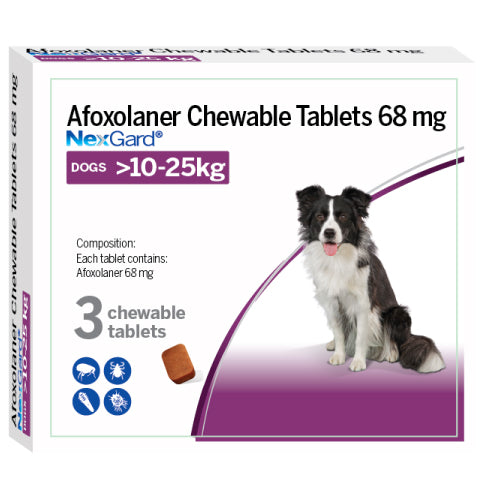 Boehringer Ingelheim Nexgard Tick & Flea 3 Chewable Tablet For Dogs >10 - 25kg