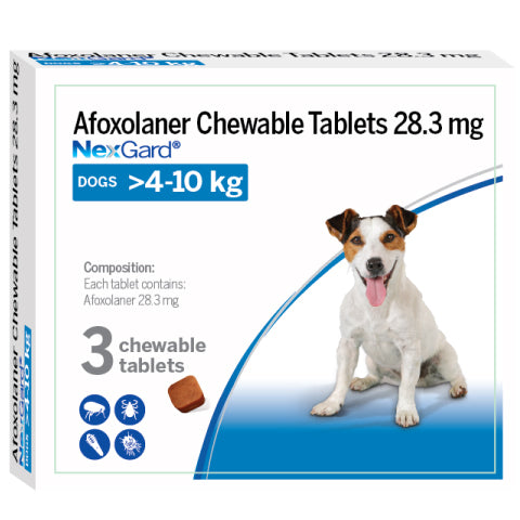 Boehringer Ingelheim Nexgard Tick & Flea 3 Chewable Tablet For Dogs >4 - 10kg