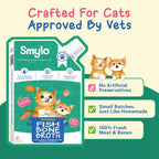 Smylo Hydration Rich Fish with Pumpkin, Broccoli and Raspberry Bone Broth for Cats 100ml