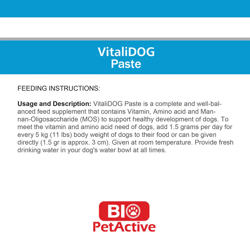 Bio Pet Active Vitali Dog Vitamin Paste For Dogs 100ml
