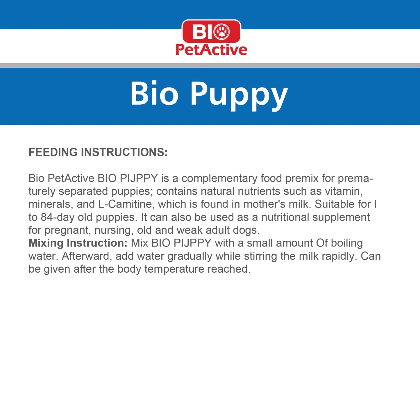 Bio Pet Active Bio Puppy Food Supplement For Puppies 200gm