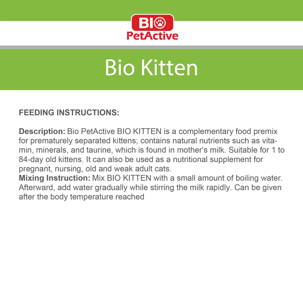 Bio Pet Active Bio Kitten Food Supplement For Kittens 200gm
