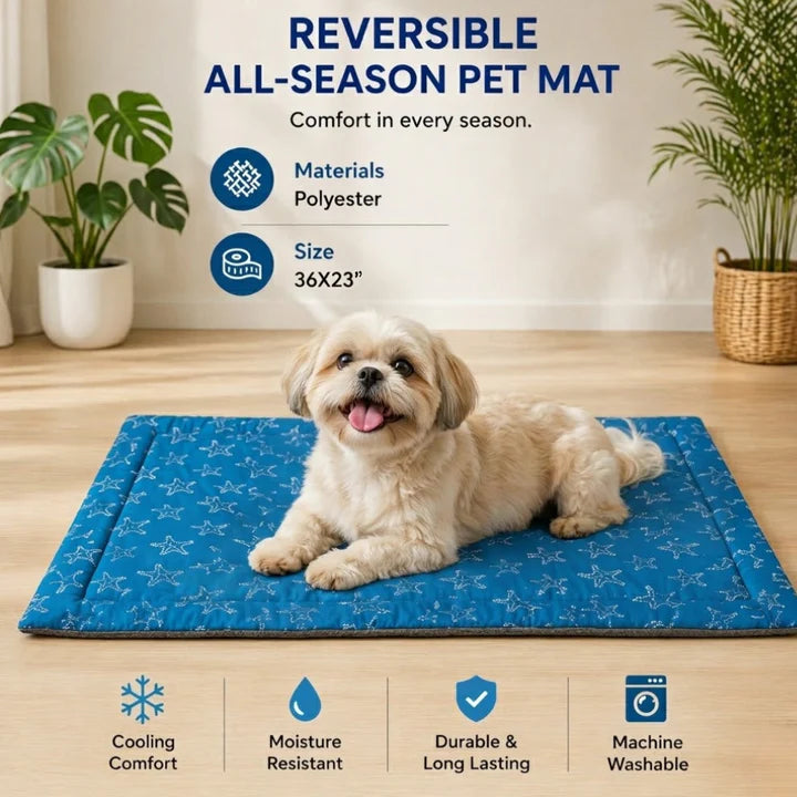 Pawpourri 2-in-1 Cooling Mat with Advanced Cooling Fabric M/L 36X23''