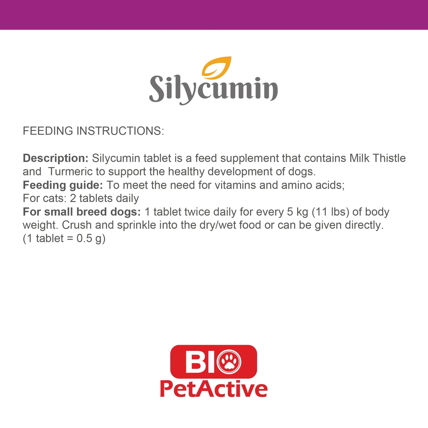 Bio Pet Active Silycumin For Kidney & Liver Support Dor Dog 45 Tablets
