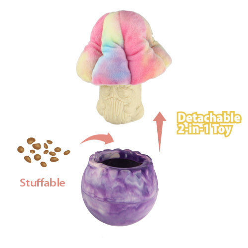 Gigwi Magical Plants Bright Mushroom Treat Dispenser Dog Toy