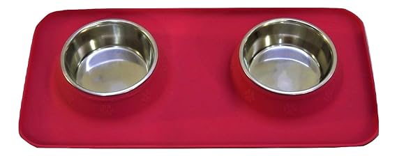Tails Nation Silicon Mat With Double Dinner Bowl Set Large