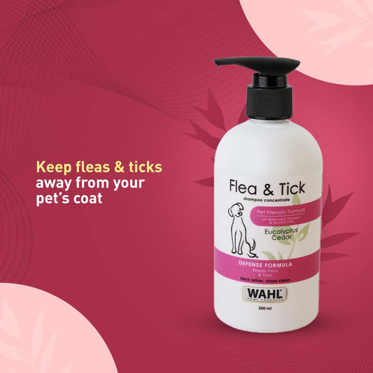 Wahl Flea & Tick Shampoo Eucalyptus Cedar Defense Formula for Dogs 300ml