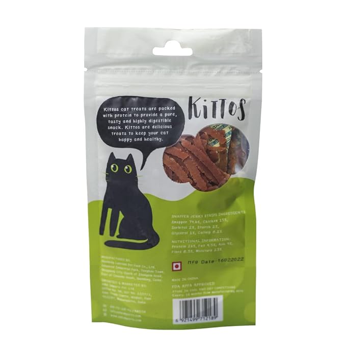 Kittos Snapper Jerky Strips Cat Strips 35gm