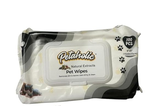 Petaholic Natural Extract Pet Wipes For Dogs & Cats 15x20cm 100pcs