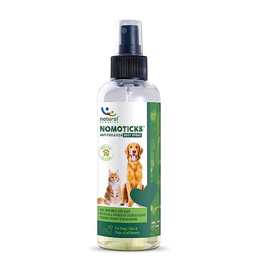 Natural Remedies Nomoticks Anti Tick & Flea Body Spray For Dogs & Cats of all Breeds 175ml