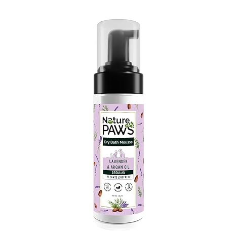 Nature Paws Lavender & Argan Oil Dry Bath Mousse for Dogs & Cats 125ml