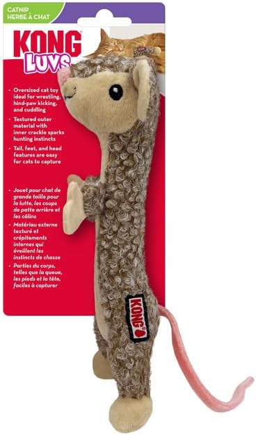 Kong Luvs Mouse Cat Catnip Toy 22.86 x 6.35 x 5.08cm