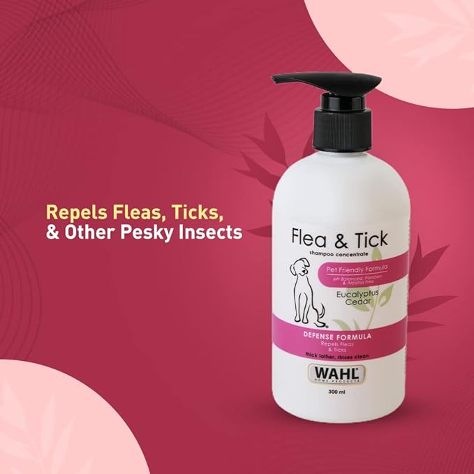 Wahl Flea & Tick Shampoo Eucalyptus Cedar Defense Formula for Dogs