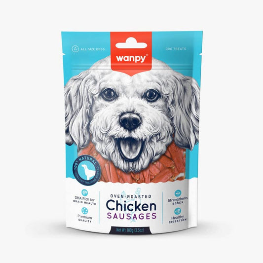 Wanpy Chicken Sausage Oven Roasted Dog Treat 100g