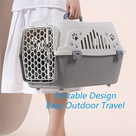 Tails Nation Fibre Cage in Double Assorted Colors with Plastic Door 40 cm X 32 cm x 30 cm