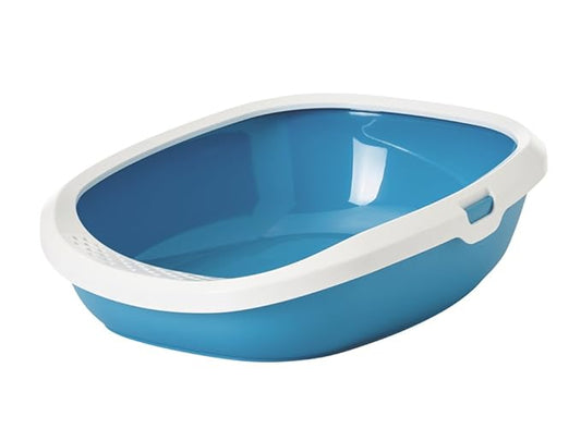 Savic Gizmo | Cat Litter Tray + Rim | Twilight Blue | Size: 44x35.5x12.5cm