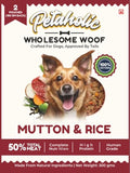 Petaholic Wholesome Woof Mutton & Rice 100% Natural and High Protein Dog Food 300g 2 Pouch 150g Each