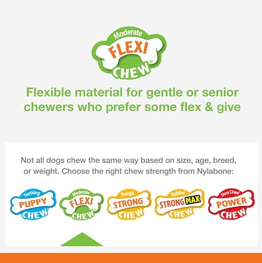 Nylabone Silver Collection Flexi Chew X-Bone Turkey & Sweet Potato Flavor Up to 11kg Dogs 9cm x 2cm x 3cm