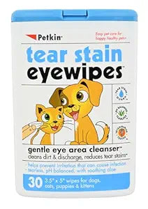 Petkin Tear Stain Eye Wipe For Dogs & Cats 30pcs