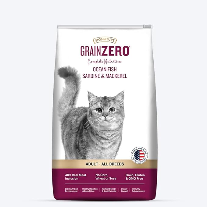 Signature Grain Zero Ocean Fish, Sardine, and Mackerel Adult All Breed Dry Cat Food 1.2kg
