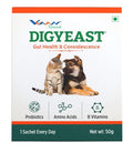 Vvaan Digyeast Gut Health & Convalescence, Anti Stress 100% Pure Natural Supplementary Food For Dogs & Cats Contain 10 Sachet 50g