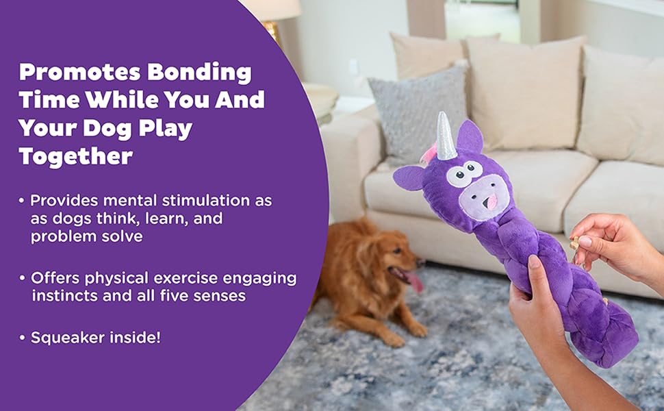 Outward Hound Twisted Unicorn Dog Toy 38cm