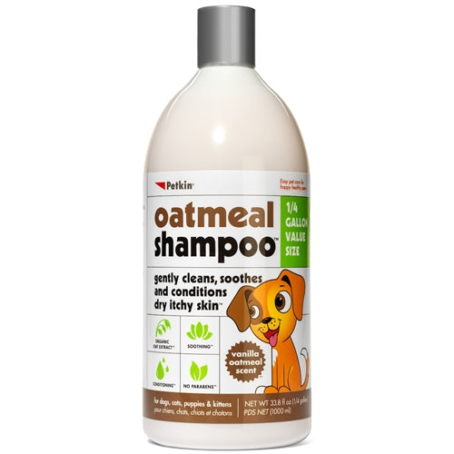 Petkin Oatmeal Vegan & Cruelty-Free Shampoo Vanilla Oatmeal Scent For Dogs & Cats 1L