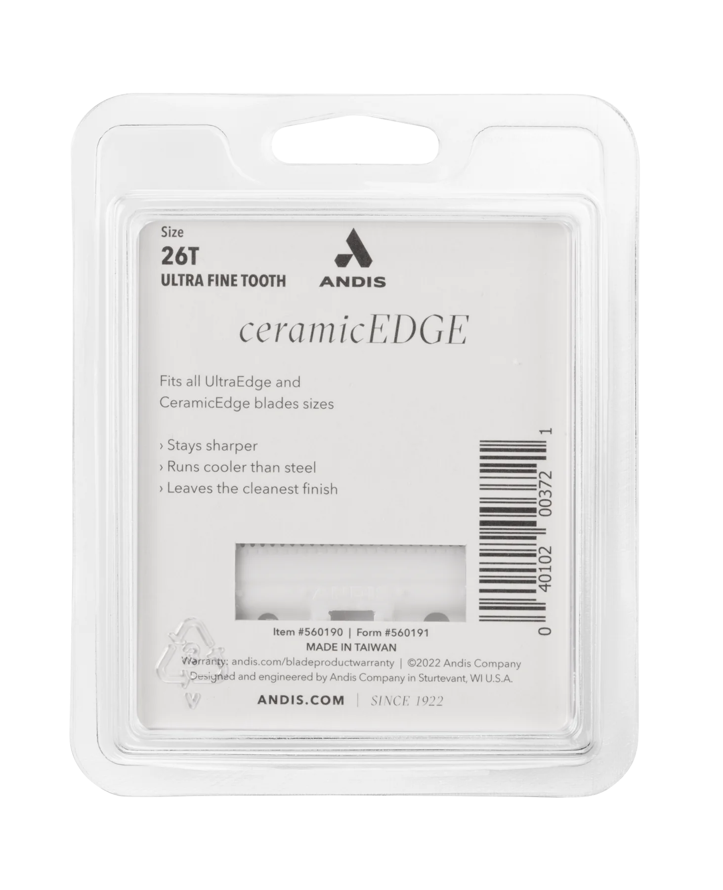 Andis CeramicEdge 26T Ultra Fine Tooth Cutter