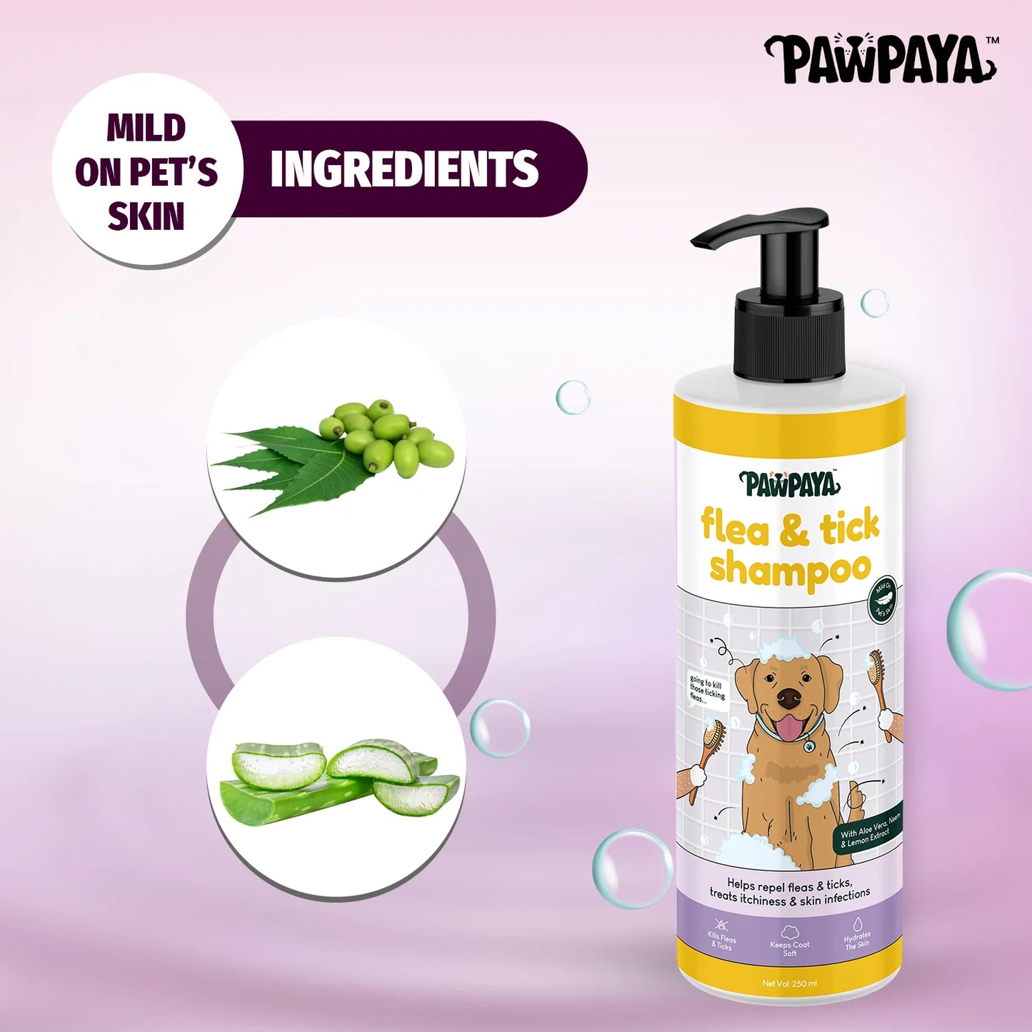 Pawpaya Flea & Tick Shampoo For Dogs 250ml