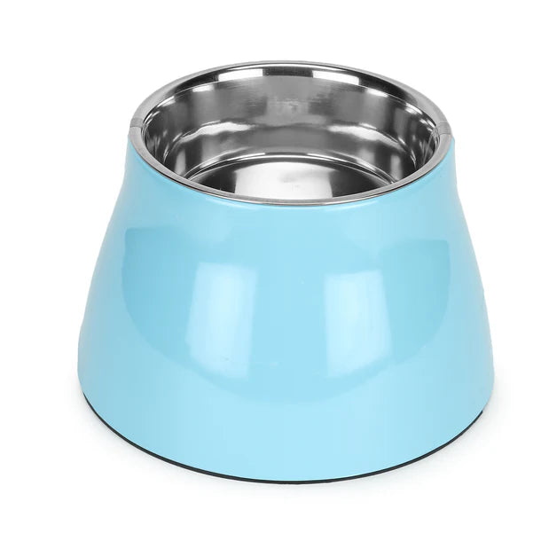 Basil Elevated Bright Teal Melamine and Stainless Steel Pet Feeding Bowls for Bigger Ears Dogs 800ml