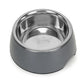 Basil Solid Grey Pet Feeding Bowl Set Melamine and Stainless Steel Large 1600ml