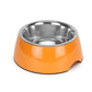 Basil Solid Orange Pet Feeding Bowl Set Melamine and Stainless Steel Medium 800ml