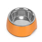 Basil Solid Orange Pet Feeding Bowl Set Melamine and Stainless Steel Medium 800ml