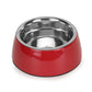 Basil Solid Red Pet Feeding Bowl Set Melamine and Stainless Steel Medium 800ml