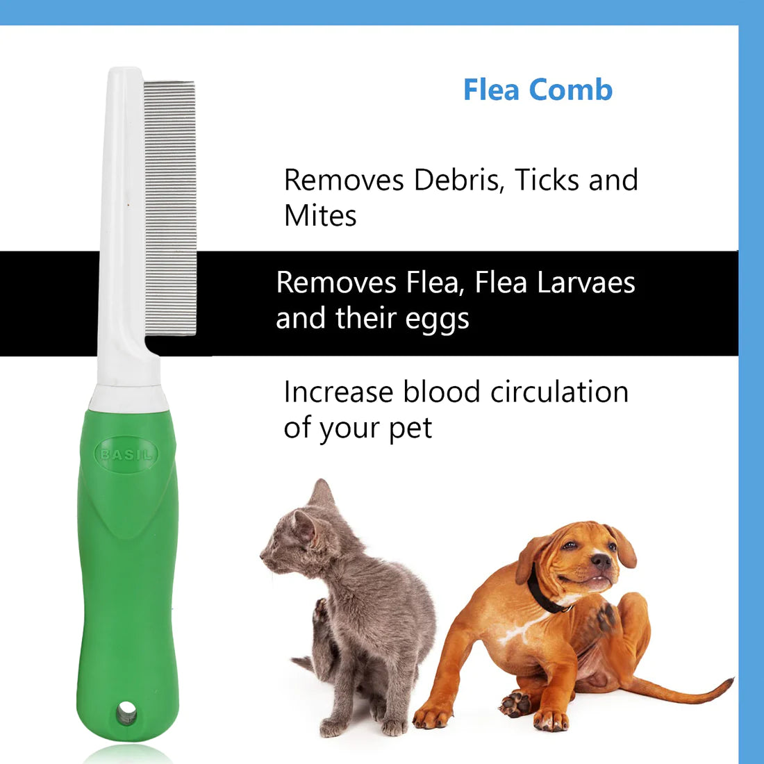 Basil Flee Comb For Dogs & Cats
