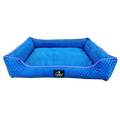 Caninkart Premium Pattern Lounger Bed Blue For Dogs