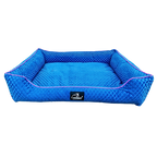 Caninkart Premium Pattern Lounger Bed Blue For Dogs