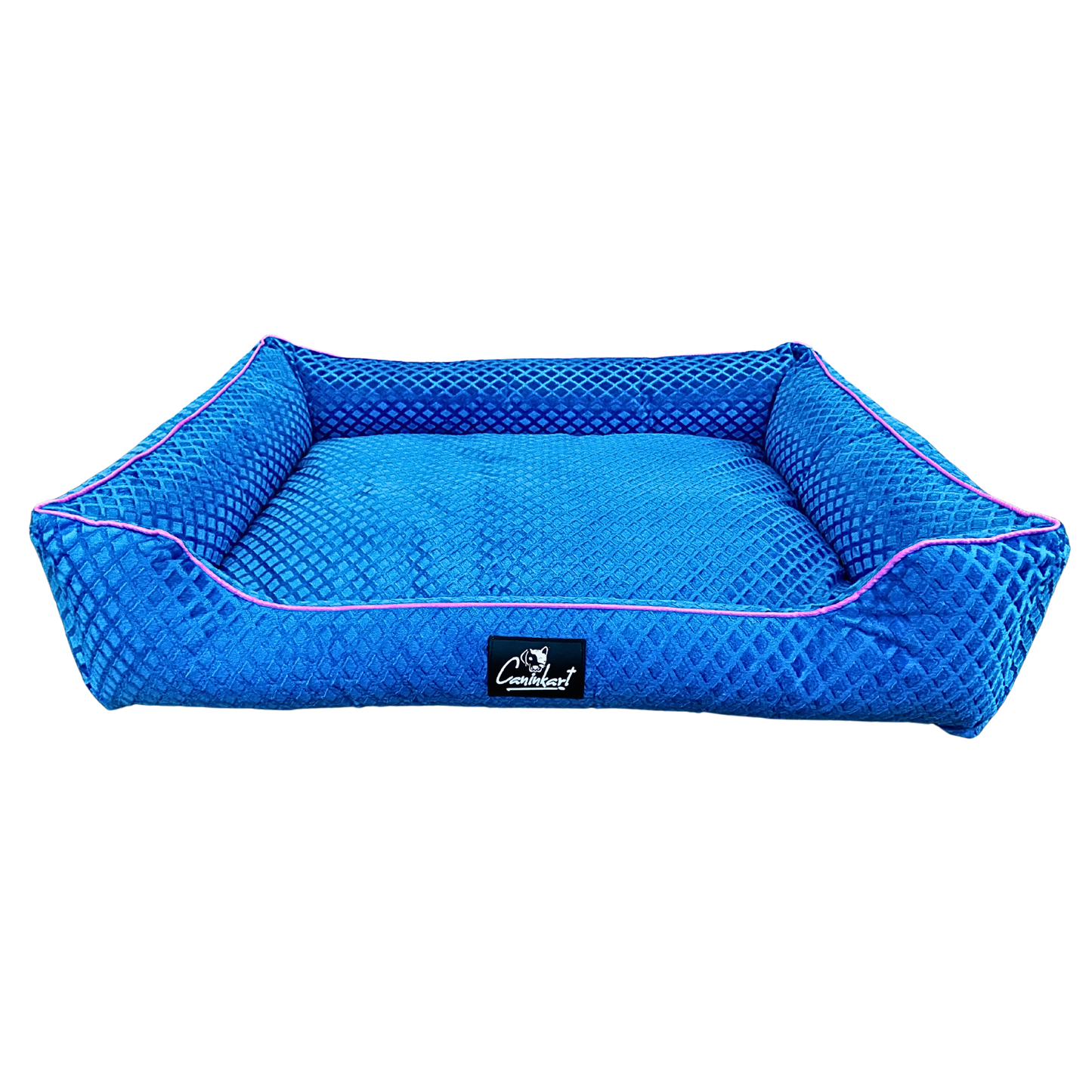 Caninkart Premium Pattern Lounger Bed Blue For Dogs