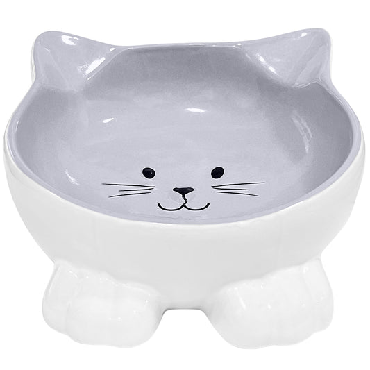 Tails Nation Ceramic Cat Face Bowl - Assorted Colors
