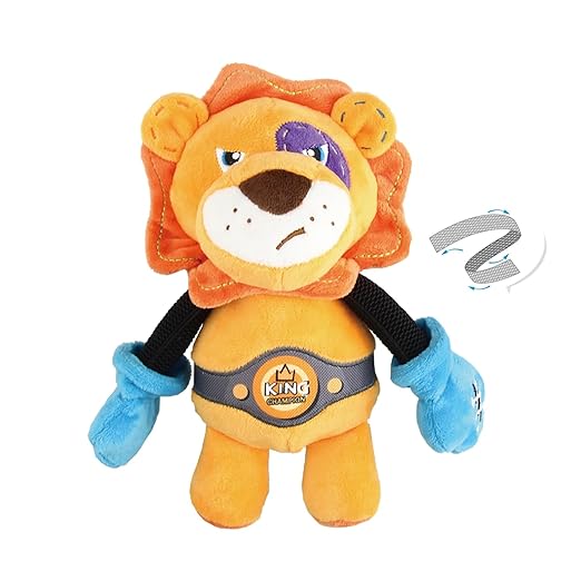 Gigwi Rock Zoo King Boxer Lion Squeaker Dog Toy M/L