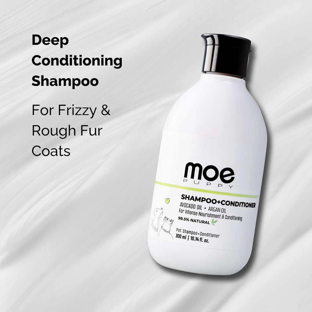 Moe Puppy Shampoo+Conditioner Cruelty Free and Plant Based Formula Shampoo For Dogs & Cats 300ml