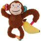 Gigwi Plush Friendz Monkey with Banana Squeaker Dog Toy Medium