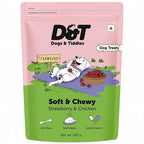 Dogs & Tiddles Soft and Chewy Chicken & Strawberry Dog Treats 100g