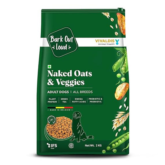 Vivaldis Bark Out Loud Naked Oats & Veggies Vegan & Cruelty-Free Dry Dog Food for All Breeds 2kg