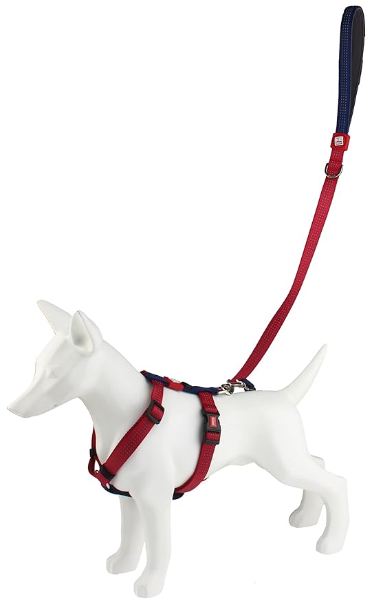 Gigwi Classic Line Secure H-Harness Reflective Material Breathable & Lightweight Harness For Dogs 20mmx40-70cm Red (Large)