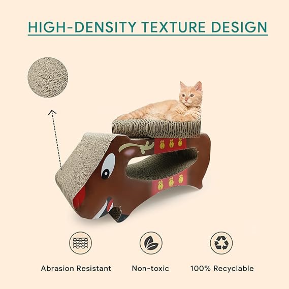 Tails Nation Cat Cardboard Scratcher Reindeer 44cmx20cmx20cm