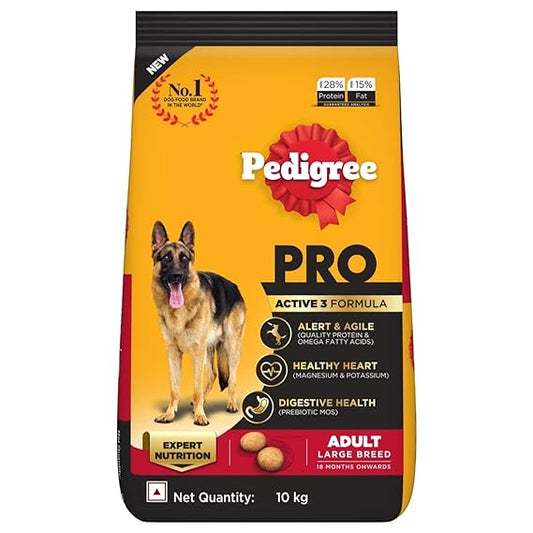 Pedigree Pro Adult Large Breed Dry Dog Food (18 Months Onwards) 10kg