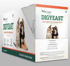Vvaan Digyeast Gut Health & Convalescence, Anti Stress 100% Pure Natural Supplementary Food For Dogs & Cats Contain 10 Sachet 50g