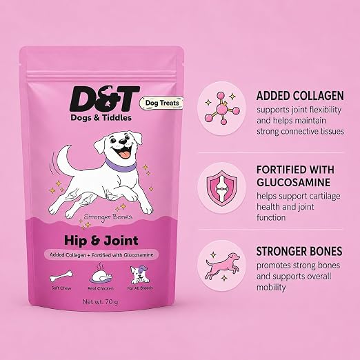 Dogs & Tiddles Hip and Joint Dog Treats for All Breeds Dog 70g