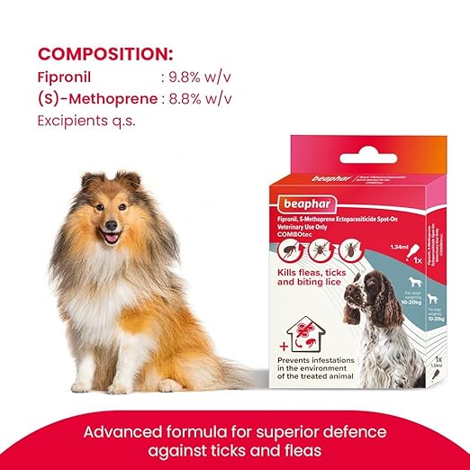 Beaphar Flea & Tick Spot On Combotec for 10-20kg Dogs 1.34ml